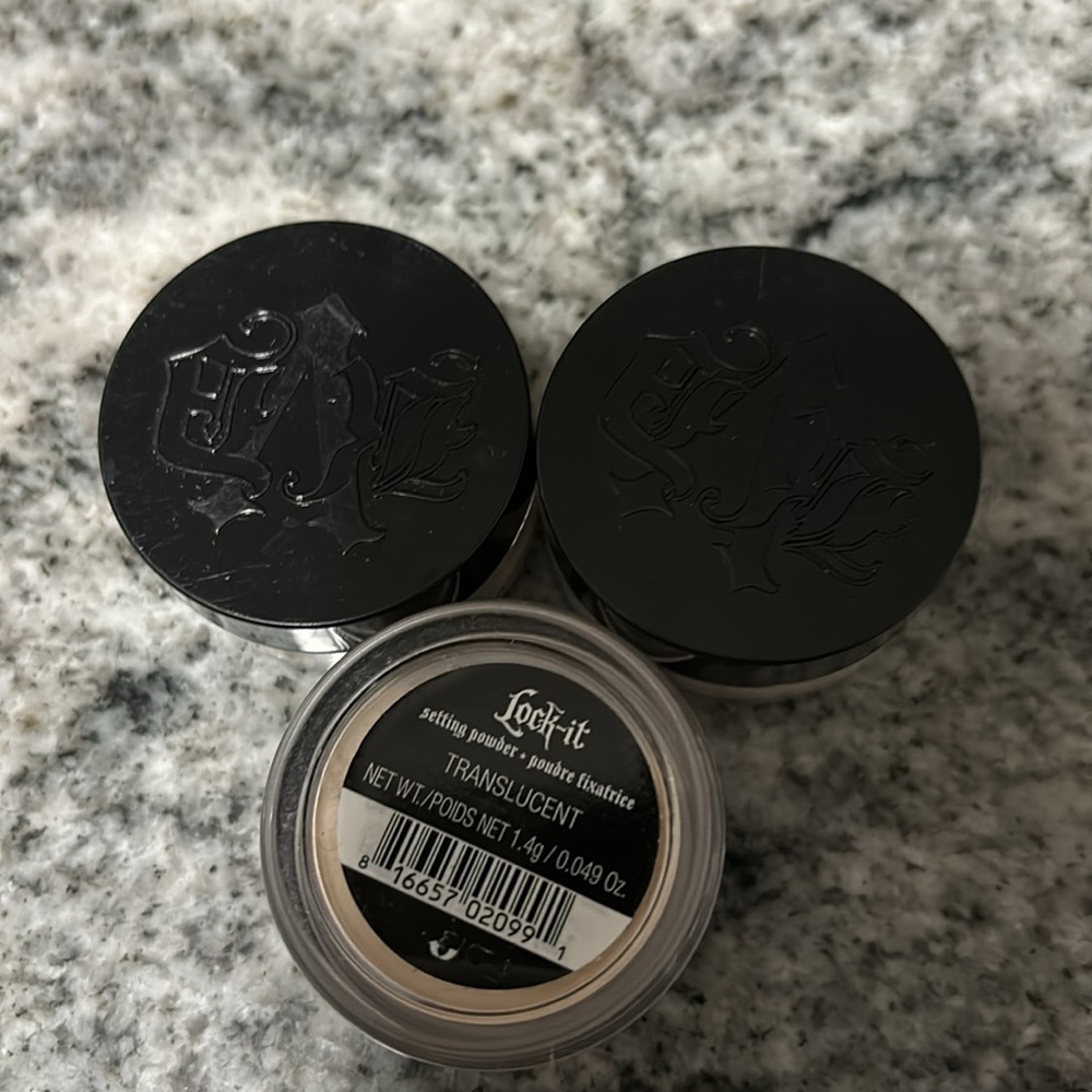3-pc KAT VON D~Lock-it~Translucent Setting Powder 0.049 oz 1.4g SEALED